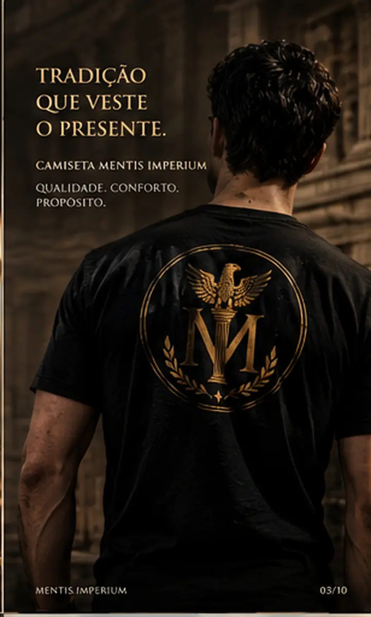 Composição de camisetas pretas Mentis com aplicações douradas